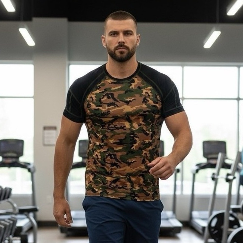 KiloGear CUT Weighted Training Shirt Men’s Small–Camo Compression Top USA Made